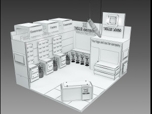 Booth Exhibition Stand a 514 3Dモデル