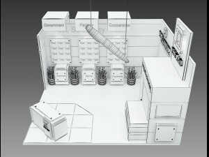 Booth Exhibition Stand a 514 3Dモデル