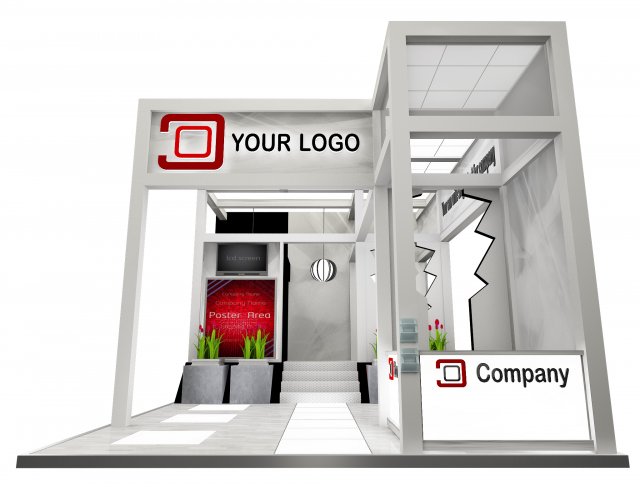Booth Exhibition Stand a 515 Modelo 3D .c4d .max .obj .3ds .fbx .stl .blend 