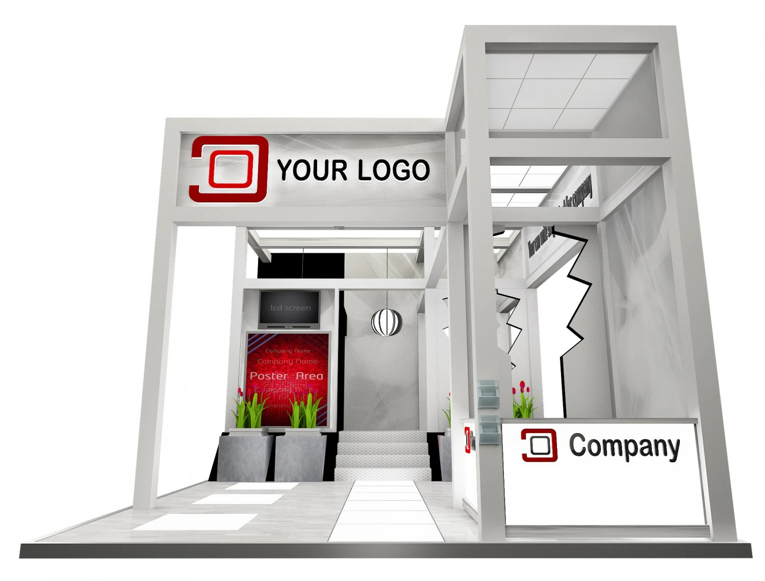 Booth Exhibition Stand a 515 3D Model .c4d .max .obj .3ds .fbx .stl .blend 