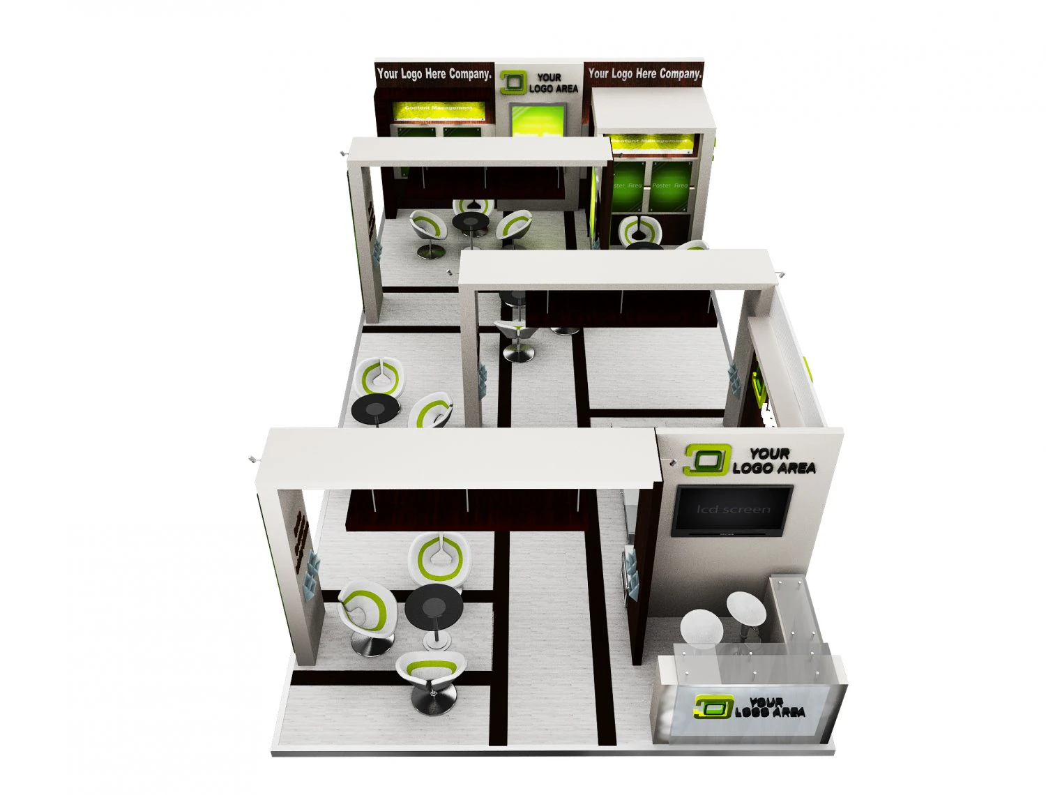 Booth Exhibition Stand a 517a 3D Model .c4d .max .obj .3ds .fbx .stl .blend