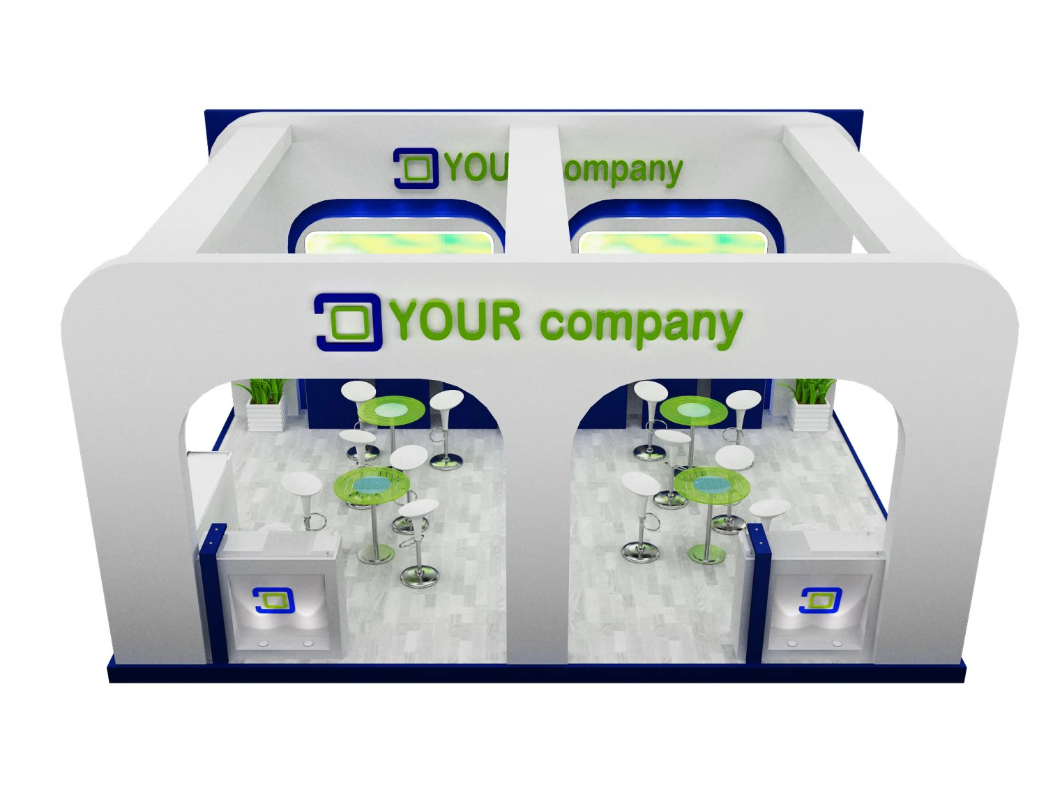 Booth Exhibition Stand a 518a 3D Model .c4d .max .obj .3ds .fbx .stl .blend 