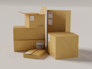 cardboard box package with texture 3D मॉडल