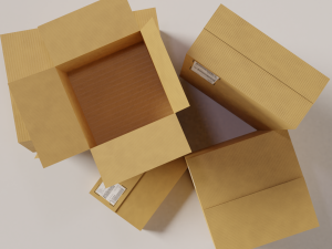 cardboard box package with texture 3D मॉडल