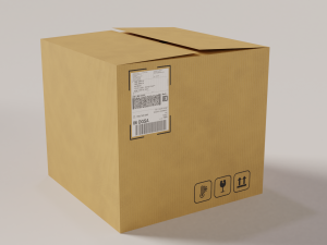 cardboard box package with texture 3D मॉडल