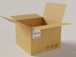 cardboard box package with texture 3D मॉडल