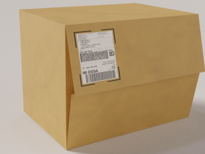 cardboard box package with texture 3D मॉडल