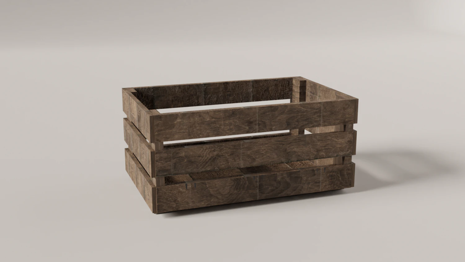 wood box with texture 3D Model .c4d .max .obj .3ds .fbx .stl .blend 