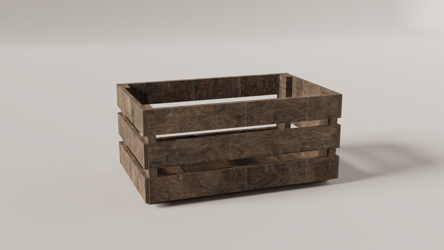 Wooden Box Wall Shelf with 2 Texture Option | 3D model