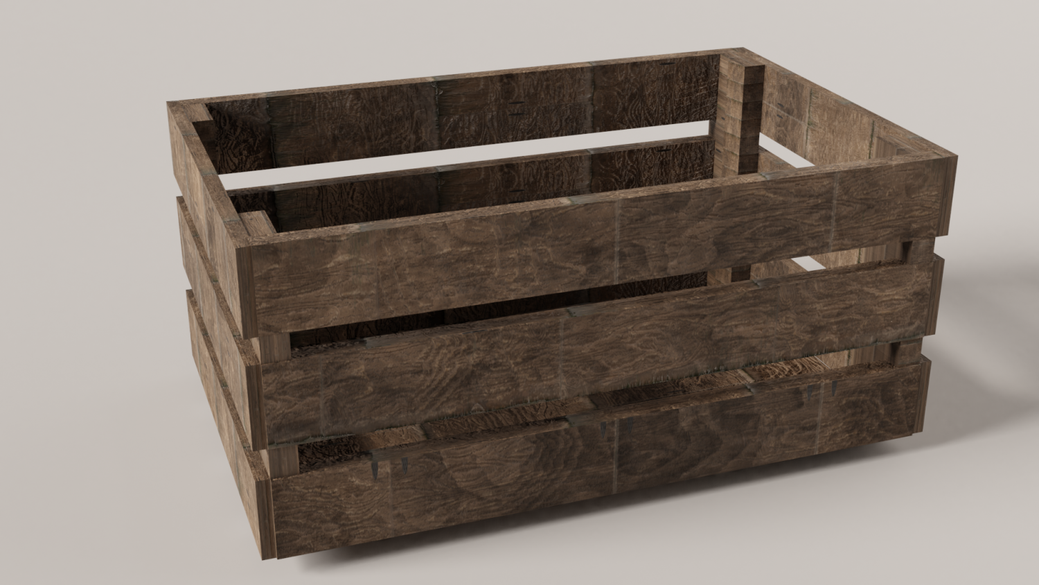 Wooden Box Wall Shelf with 2 Texture Option | 3D model