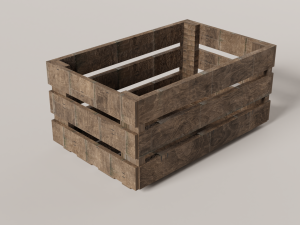 wood box with texture 3D Model