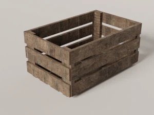 wood box with texture 3D Model