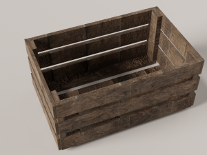 wood box with texture 3D Model