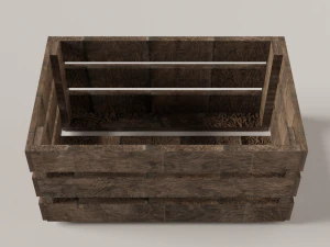 wood box with texture 3D Model