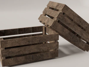 wood box with texture 3D Model