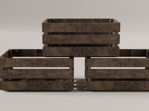 wood box with texture 3D Model