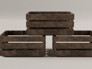 wood box with texture 3D Model