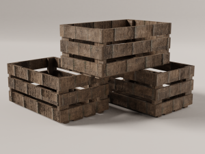 wood box with texture 3D Model