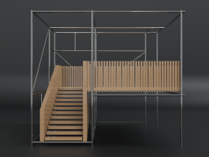 modern industrial stairs 3D Model