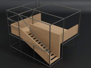 modern industrial stairs 3D Model