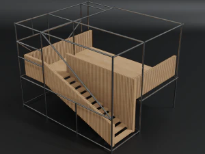 modern industrial stairs 3D Model