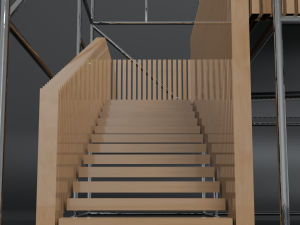modern industrial stairs 3D Model