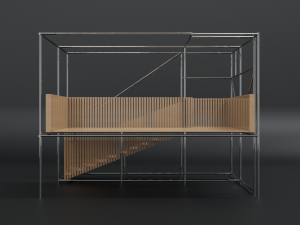 modern industrial stairs 3D Model