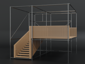 modern industrial stairs 3D Model