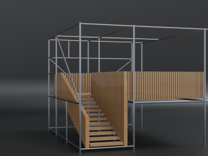 modern industrial stairs 3D Model