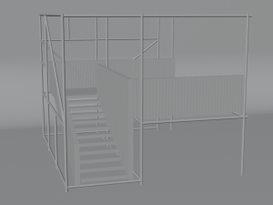 modern industrial stairs 3D Model