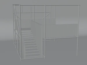 modern industrial stairs 3D Model