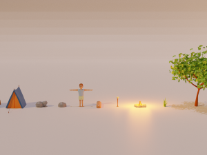 low poly camp 3D Model