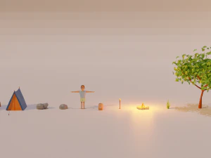 düşük poli kampı 3D Model
