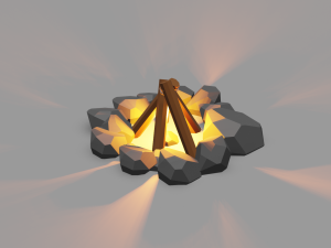 low poly camp 3D मॉडल