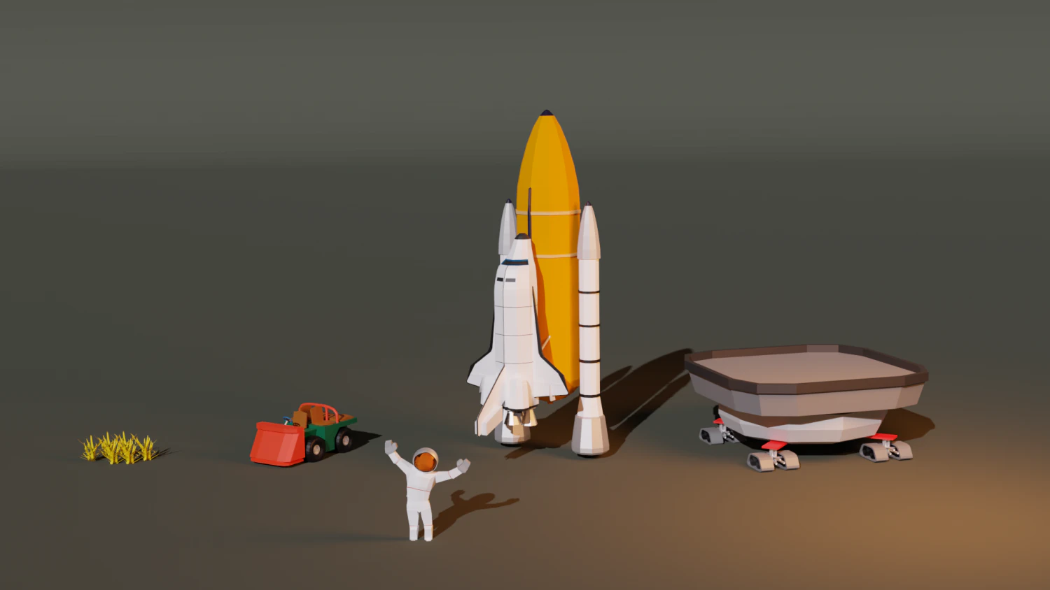 rocket launch low poly 3D Model .c4d .max .obj .3ds .fbx .stl .blend 