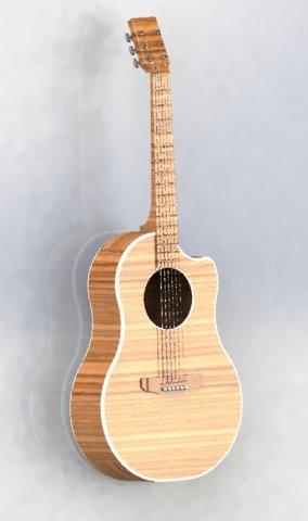 acoustic guitar Modelo 3D .c4d .max .obj .3ds .fbx .stl .blend 