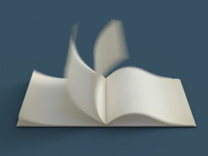 animation opening cover book and pages inside realistic look Modelo 3D
