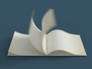 animation opening cover book and pages inside realistic look 3D Model