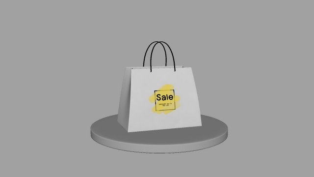 shopping bag setup and texture low-poly 3D 모델 .c4d .max .obj .3ds .fbx .stl .blend