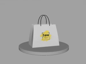 configuration et texture du sac &agrave; provisions low-poly Modèle 3D