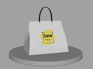 shopping bag setup and texture low-poly 3D 모델