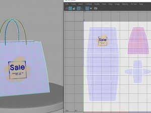 shopping bag setup and texture low-poly 3D 모델