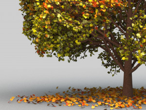 big tree model summer season with wind animation Model 3D