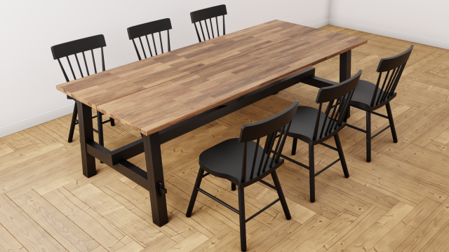 dinning set table and chairs Modello 3D .c4d .max .obj .3ds .fbx .stl .blend 