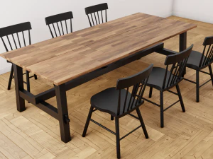 dinning set table and chairs 3D Model