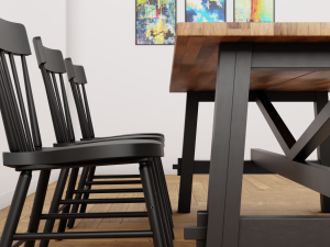 dinning set table and chairs Modello 3D