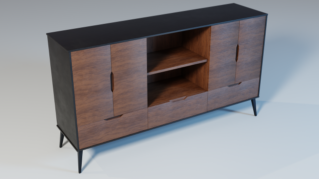classic sideboard furniture Modello 3D .c4d .max .obj .3ds .fbx .stl .blend 