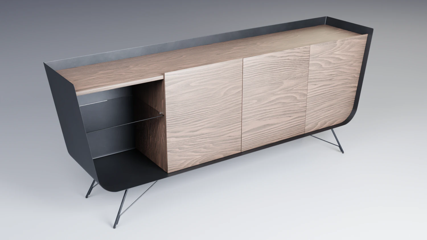 modern sideboard cabinet 3D Model .c4d .max .obj .3ds .fbx .stl .blend 