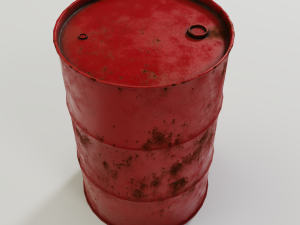oil rusty barrel - green and red 3D 모델