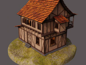 medieval house low-poly 3D Model